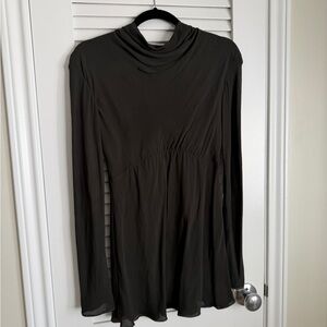 KHAITE COWL NECK SILK MINI DRESS SZ 2